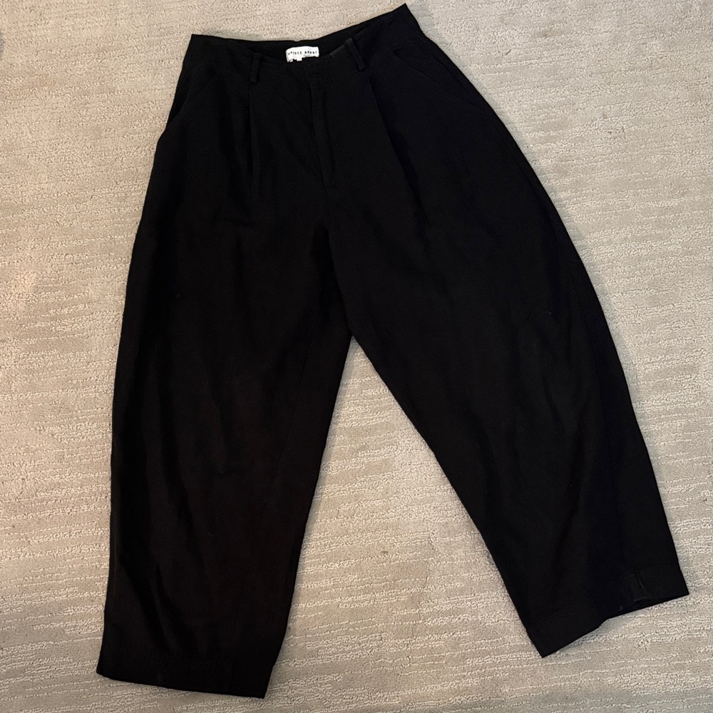 Apiece Apart Black Bari Crop Trousers